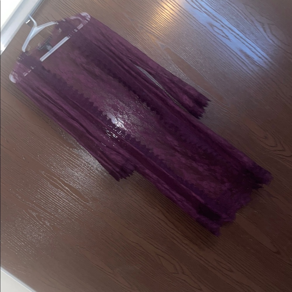 Purple Lace Long Cardigan